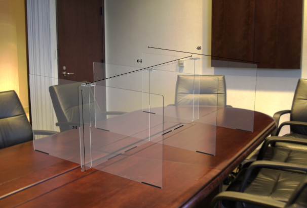 Clear Conference Table Divider Protective Shield | Shop Rodgers Wade