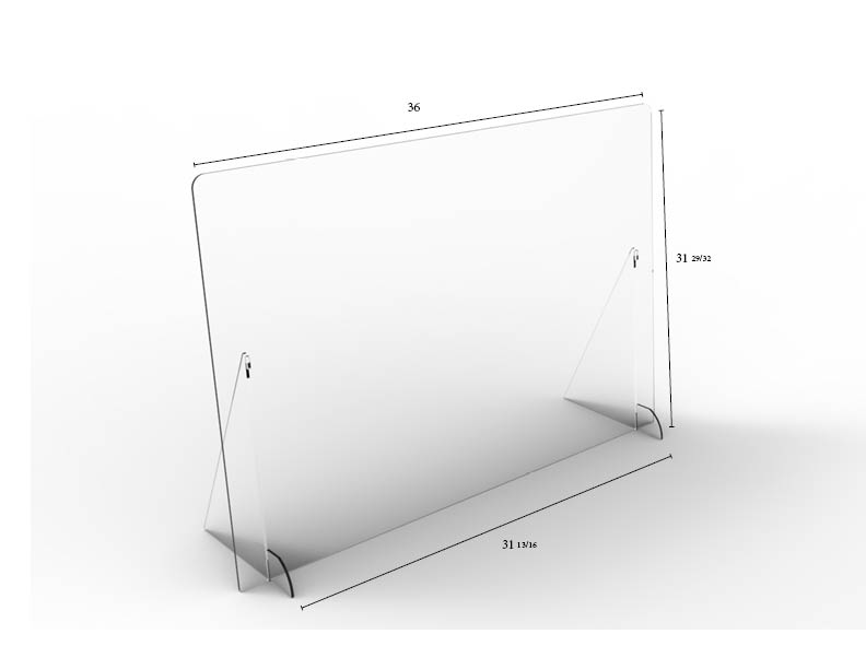 Solid Angled Clear Protective Shield - 36" W x 32" H | Shop Rodgers Wade